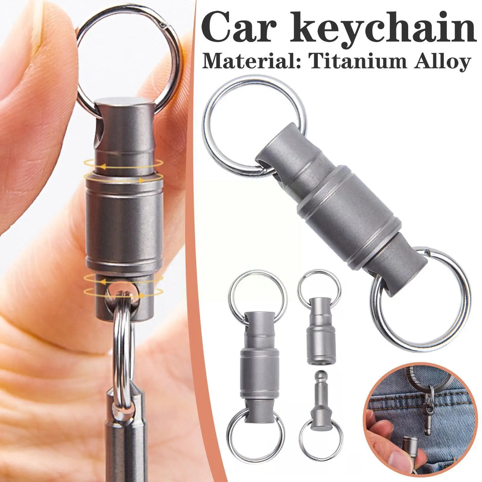 

Buckle Portable Multifunctional Double Mini Tool Keyring Belt Edc Ring Outdoor Quick Alloy Waist Buckle K5k5