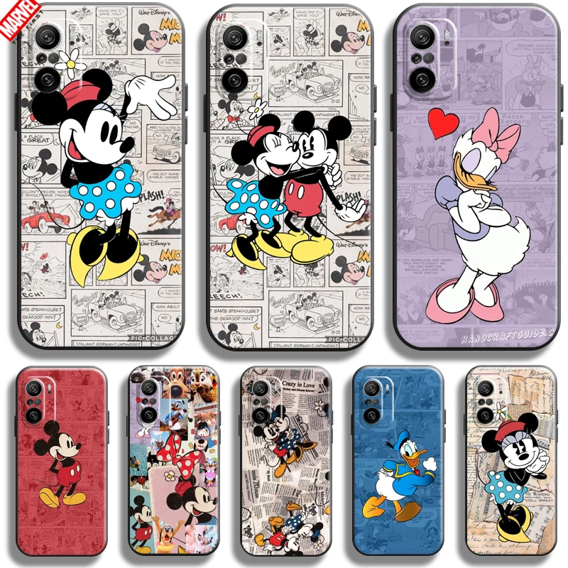 

Cartoon Mickey Minnie Mouse Duck For Xiaomi Redmi K40 K40 Pro K40 Gaming Phone Case Silicone Cover Soft Liquid Silicon Black