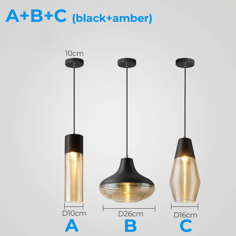 Подвесной светильник из стекла и металла