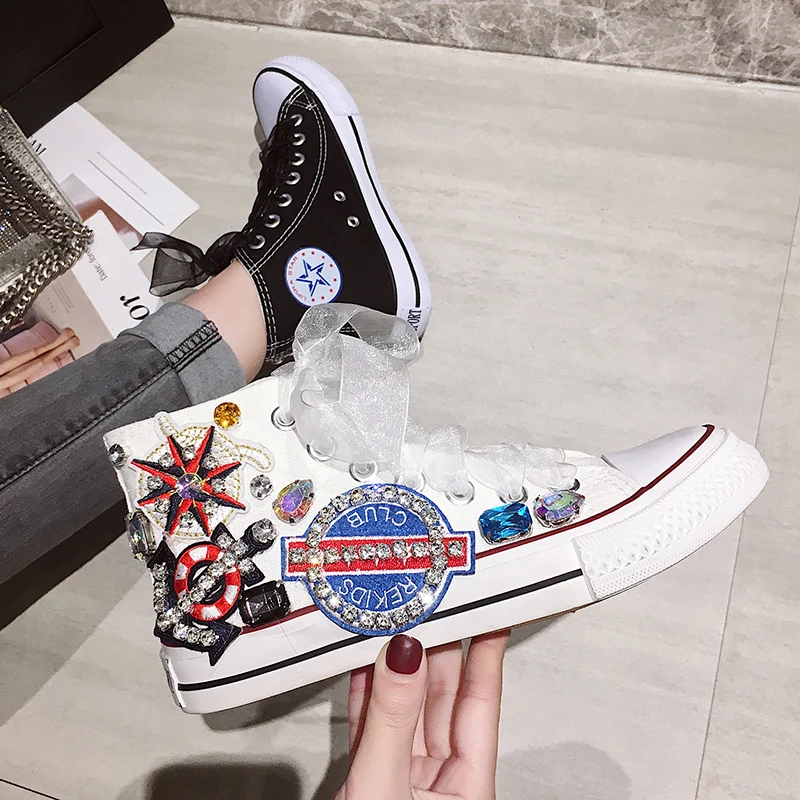 

2022 оптовая продажа, модные холщовые туфли с высоким верхом для девочек, Женская весенне-летняя обувь на толстой подошве для студентов, обувь...