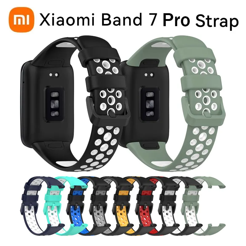 

Ремешок для Xiaomi Mi Band 7 Pro двухцветный, мягкий силиконовый браслет для Mi Band 7 Pro