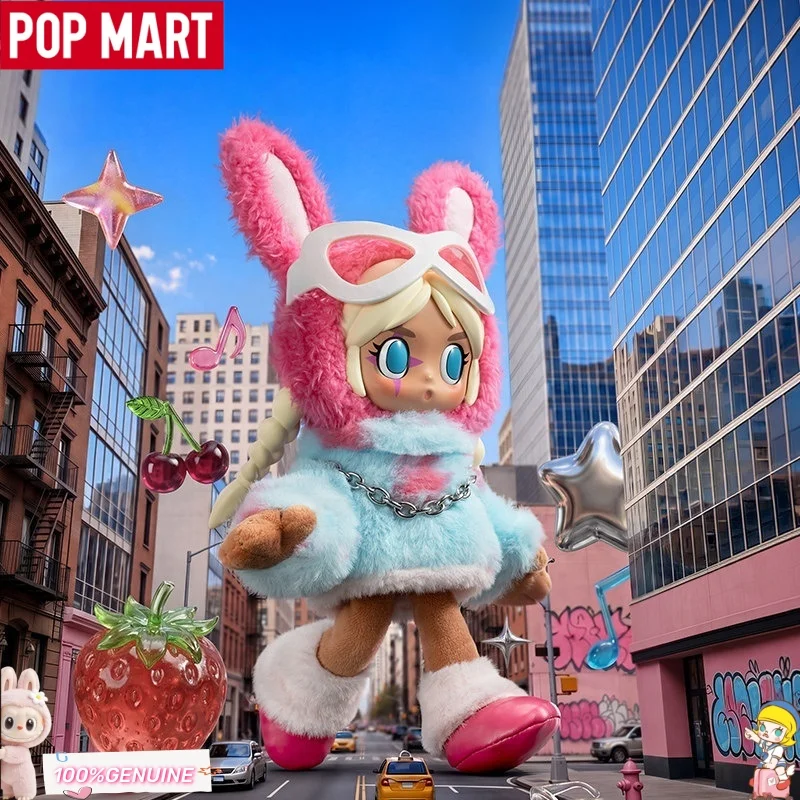 Фото POPMART Peach Riot Fruit Punch Series: Виниловая плюшевая фигурка-брелок Kawaii в стиле музыкального панка, подвеска для сумки, коллекционная игрушка, подарок №4