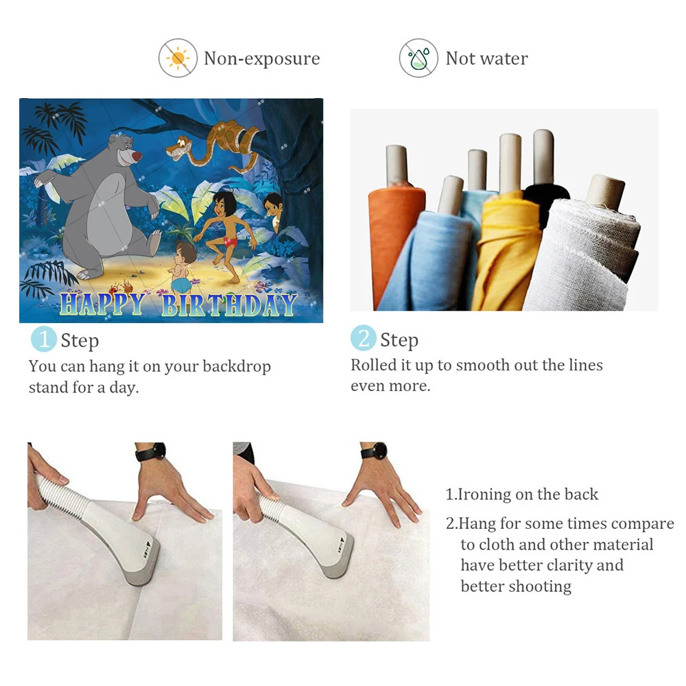 Мультяшная Книга джунглей тема Детский День Рождения фотография Mowgli Медведь Лес