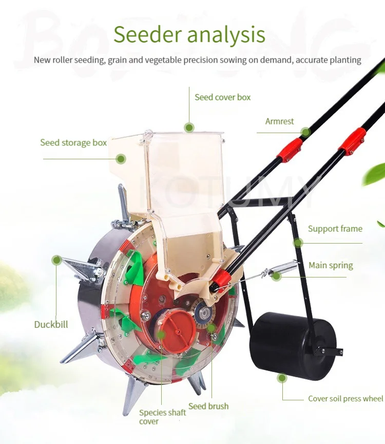 Disseminatos семян растений ручная сеялка из хлопка сои арахиса и кукурузы роликовая