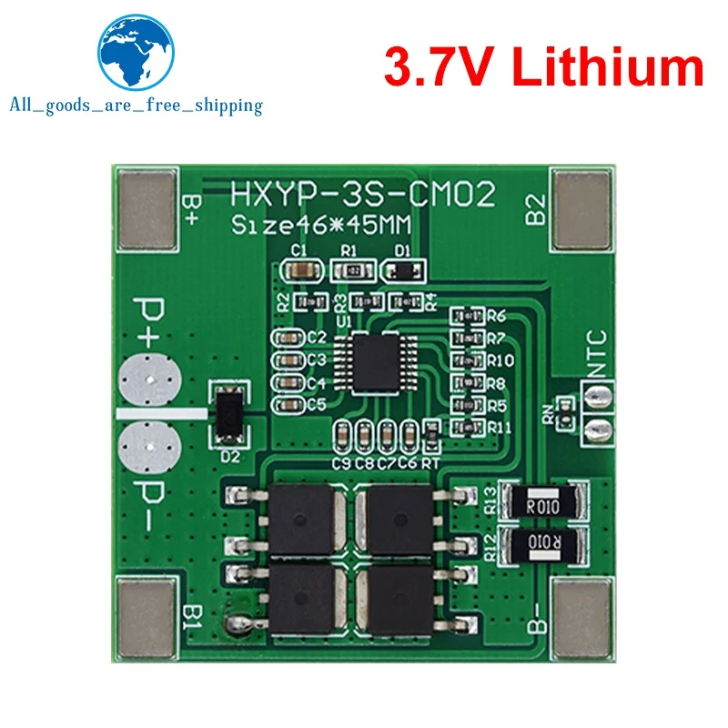 TZT 3S 9 6 В 11 1 12 Lifepo4 Защитная плата литиевой батареи Lipo 18650 BMS 14A ограничение 20A