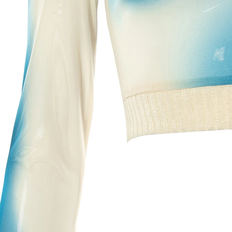 Женские укороченные топы с принтом Tie Dye эластичная облегающая футболка длинным