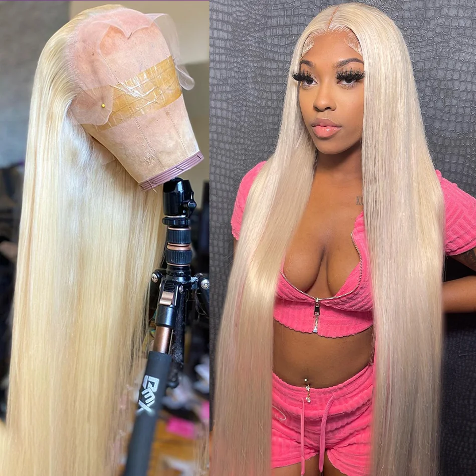 Прямой 613 медово-светлый парик на сетке спереди человеческие волосы бразильские