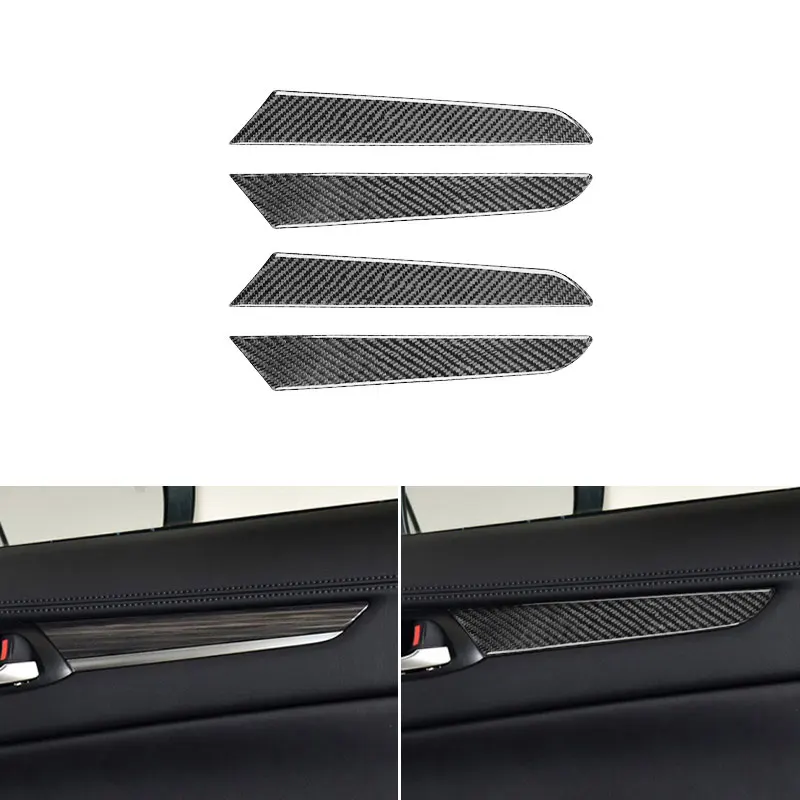 

4pcs Real Carbon Fiber Car Styling Interior Window Door Panel Cover Protective Trim For Mazda CX-5 CX5 CX 5 2017 2018