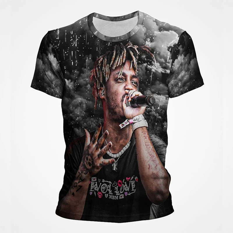 

2023 New Commemorate Juice Wrld 3D T-shirt Hip Hop Singer Rapper Rock T Shirt Streetwear Breathable T-shirt Oversize Tee Tops