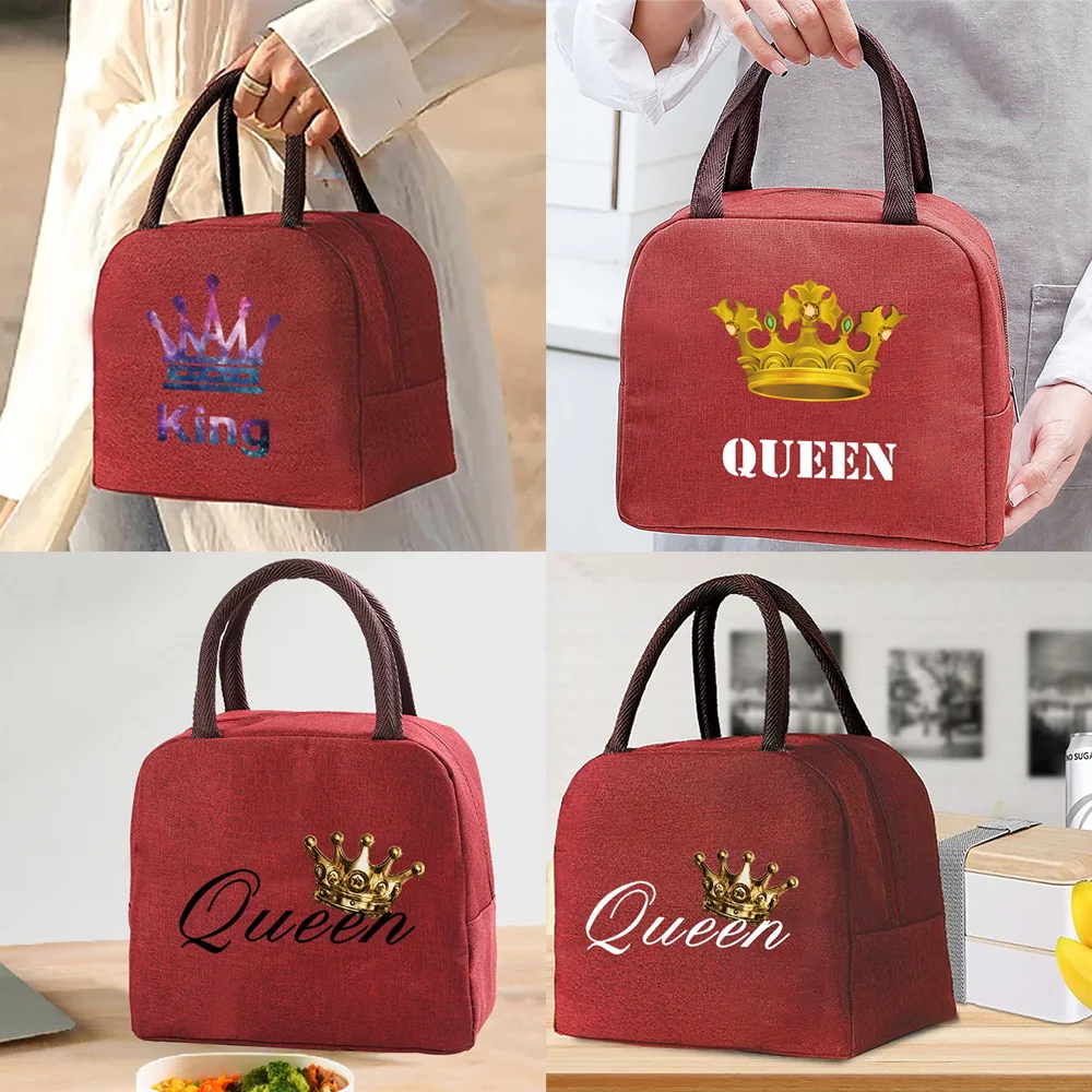 

Insulated Lunch Bag for Women Portable Cooler Tote Hangbag Container Picnic Thermal Food Storage Lunchbox Couple Series