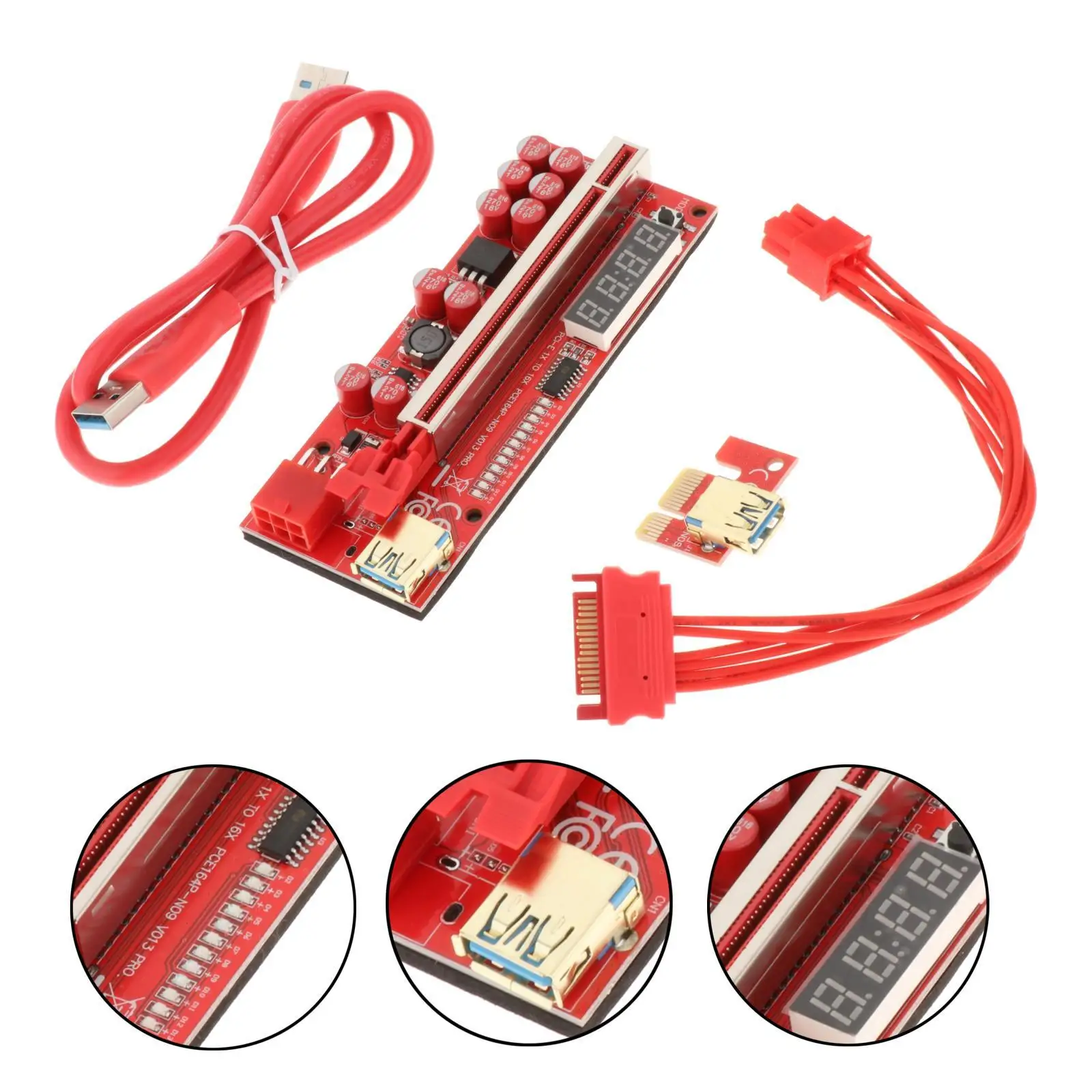 

PCIe Riser 1x-16x Coin Mining PCIe Express 60cm Cable Digital Cryptocurrency Stable Connection Extender Adapter for Win7 8 10 XP