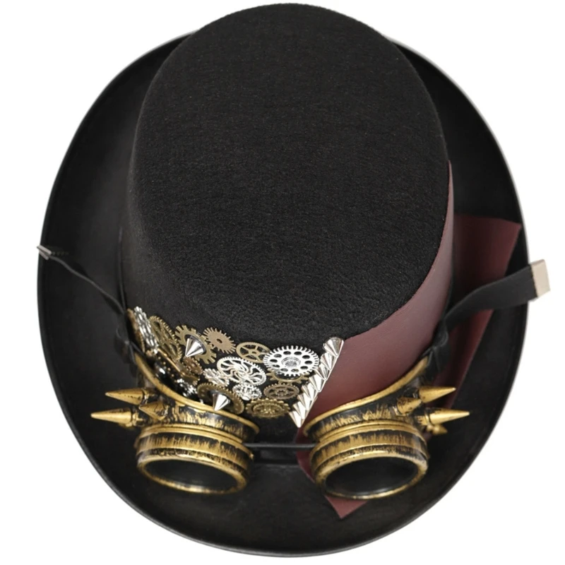 

Steampunk Men Hat With Goggles Gay Top Hat Steampunk Bowler Top Hat Vintage Halloween Top Hat Gothic Carnival Nightclub