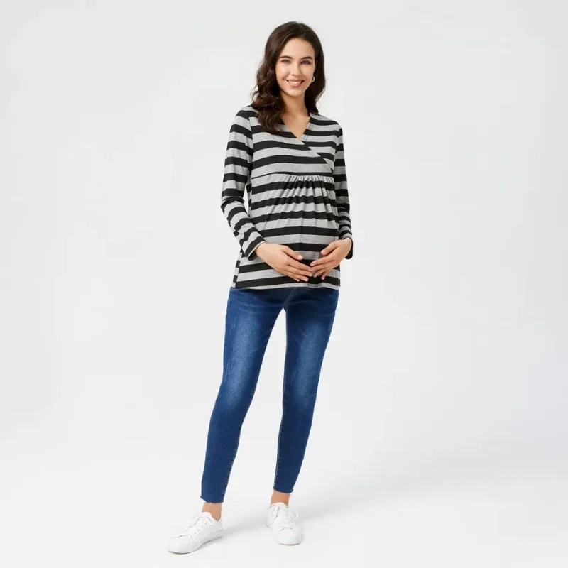 Maternity Clothes Nursing Shirt Breastfeeding T-shirt Pregnancy Pregnant Woman Clothing 2022 Mom Long Sleeve Top enlarge