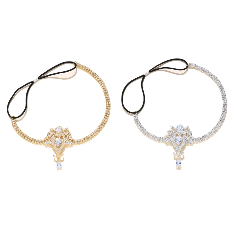 

Wedding Chain Bridal Prom Bohemian Headpiece Rhinestones Hair Jewelry
