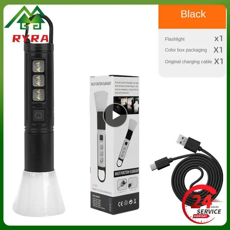 

Powerful Torch White Shark Fin Cooling Keychain Flashlight Abs Ultra-light Material Usb Charging Life Waterproof Black