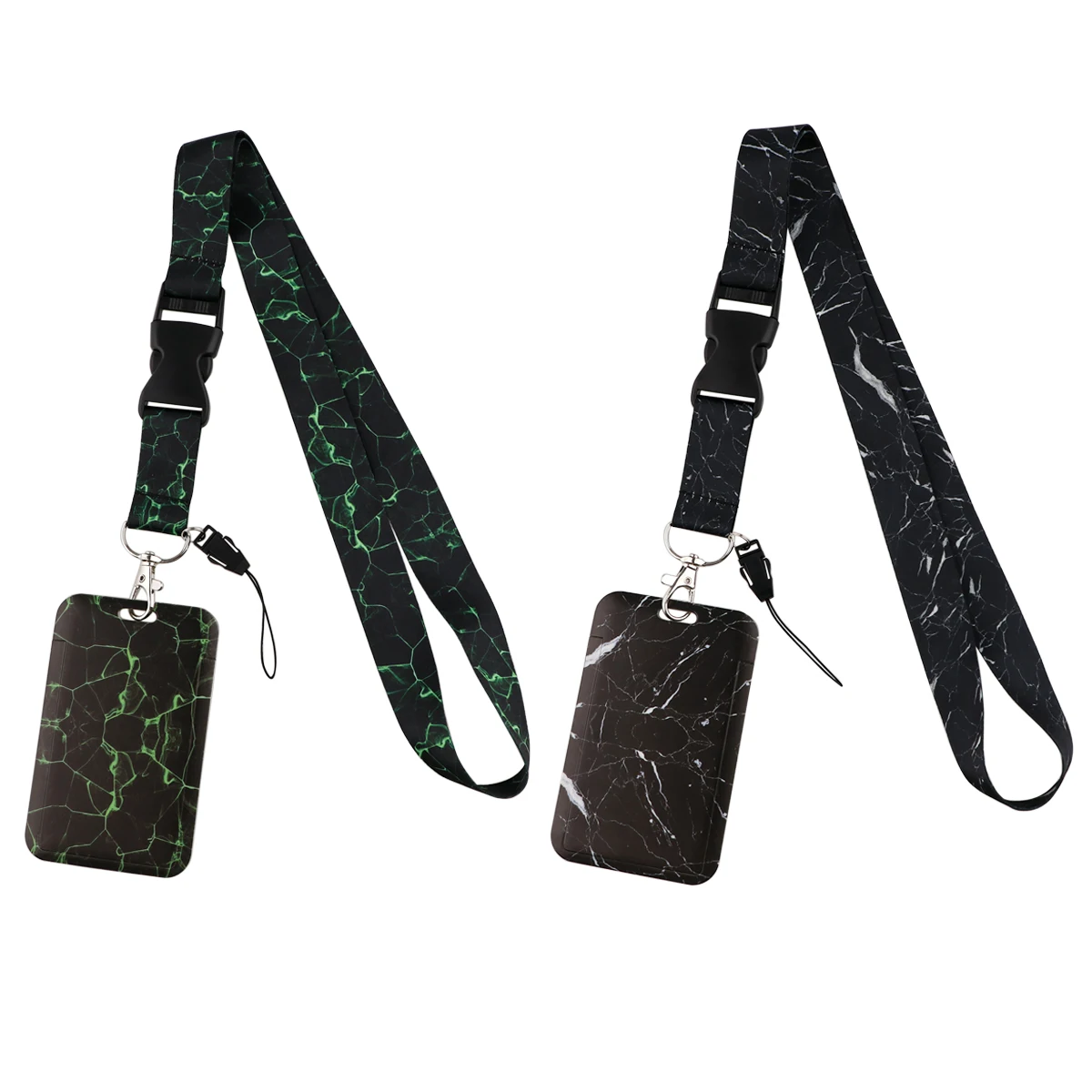 

Marble Printing Black Lanyards for Keys Neck Strap Gym Key Chain ID Card Holder Hanging Rope Keychain Lanyard for Phone