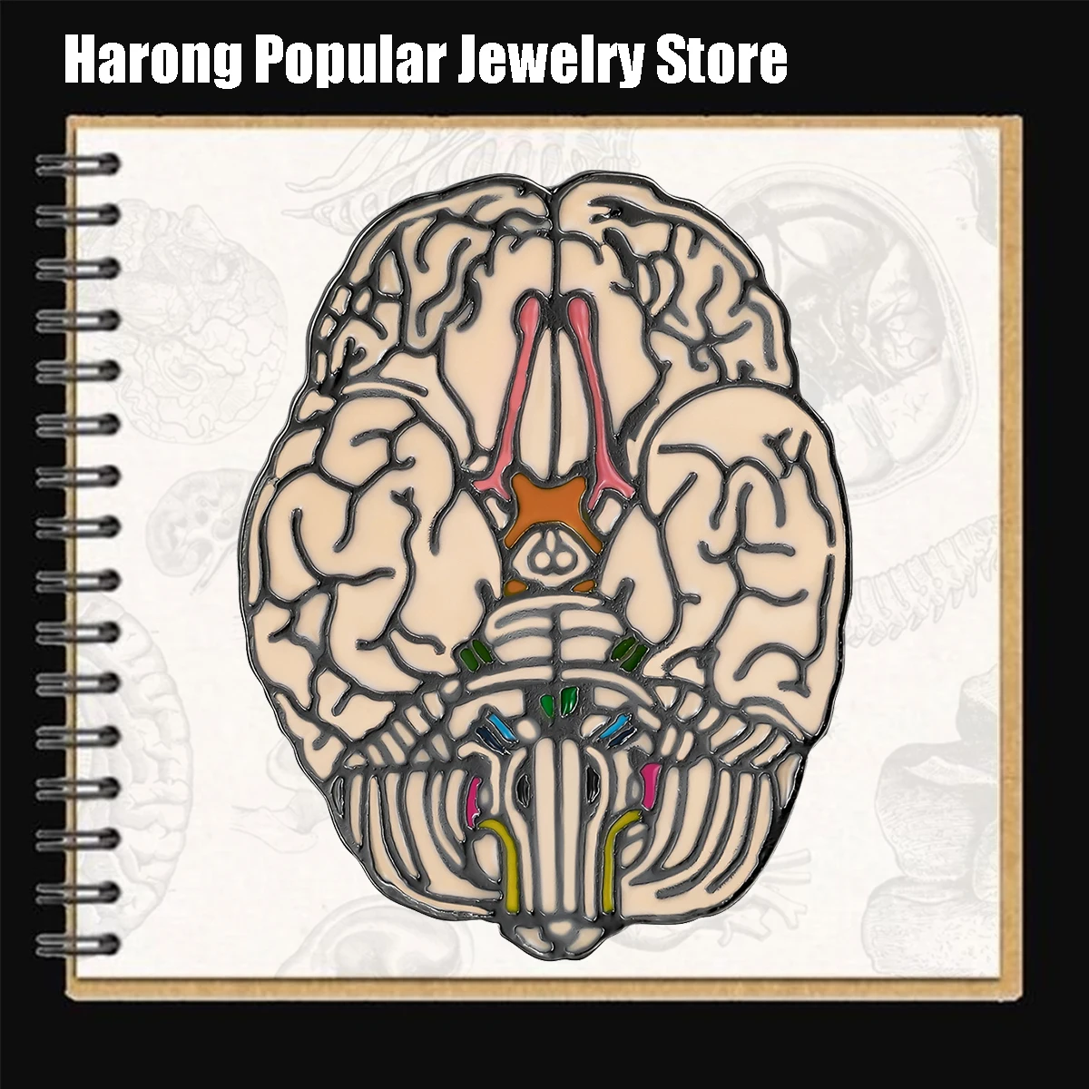 Классический Медицинский Рюкзак Harong в виде мозга отворот шнурок шляпа значки