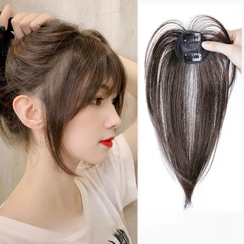 

Synthetic False Bangs Clip-In Bangs Extension Natural Neat Fake Fringe Topper Hairpiece Invisible Clourse Hairpieces