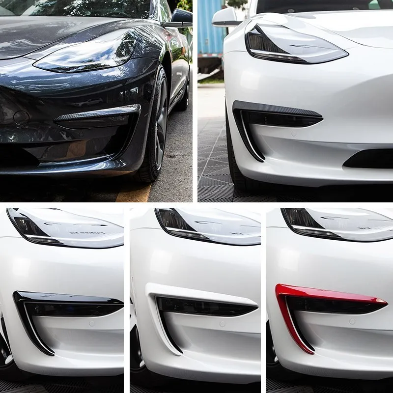 

Передняя отделка лезвия для Tesla Model 3 2023, аксессуары, матовое углеродное волокно ABS, черные, белые автомобильные аксессуары Model3 Three