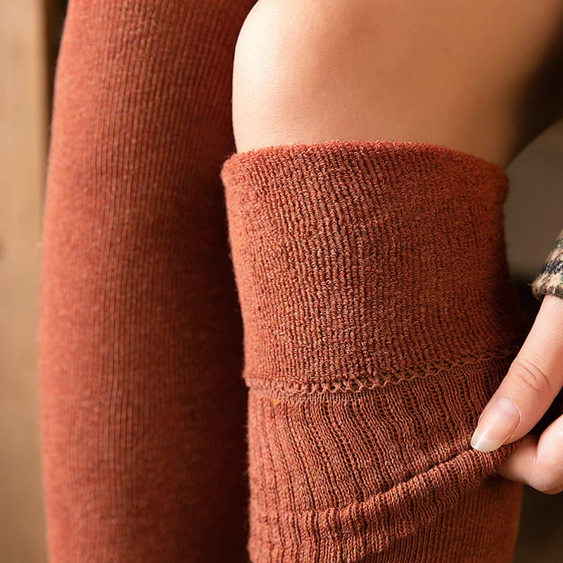 3Pcs/Lot Noble High Socks Knee Socks Stocking Girl Plush Thickened Winter Ladies Stockings Women's Warm Stockings