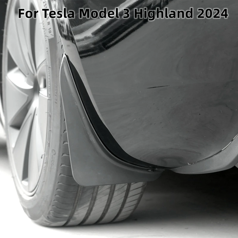 Обновленные щитки от грязи аксессуары для Tesla Model 3 Highland 2024 брызговики из ТПЭ + ПП
