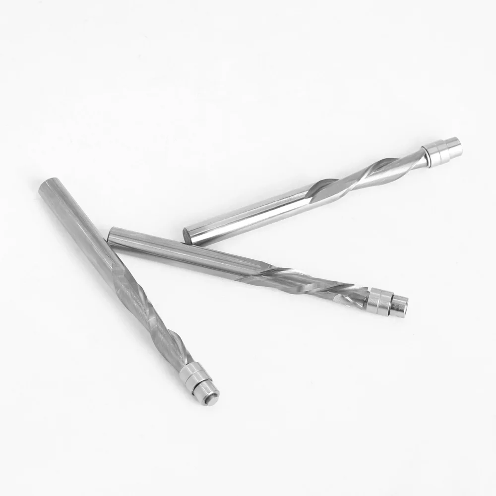 

Набор Спиральных Фрез с хвостовиком 1/4 дюйма (6,35 мм), концевые фрезы K20 из твердого карбида для дерева, фрезы для фрезерования вверх и вниз, ко...