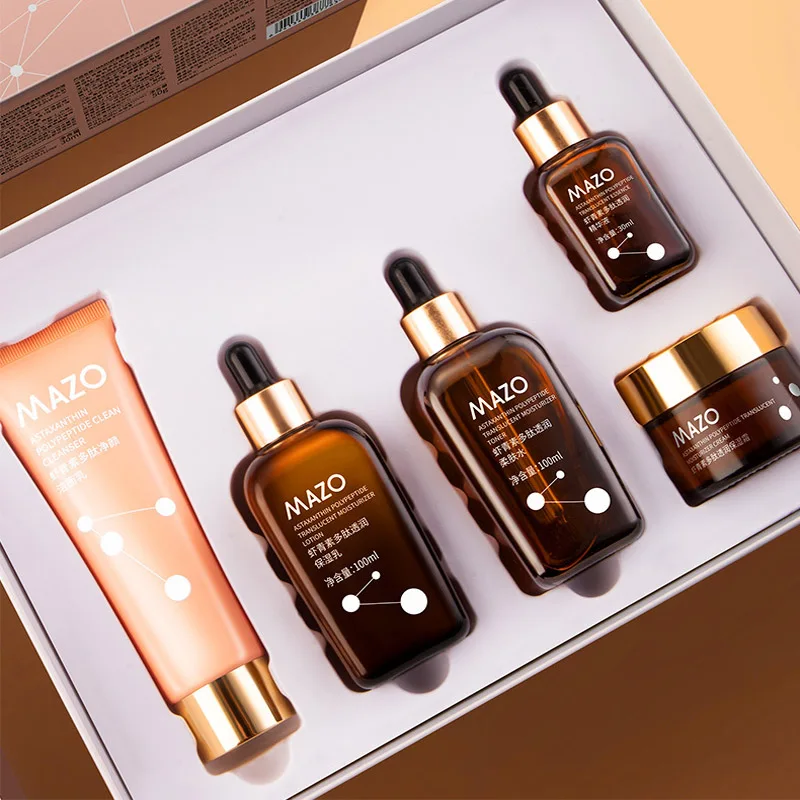 5 шт. набор для ухода за кожей лица продукт Astaxanthin дневной крем эссенция очищающее