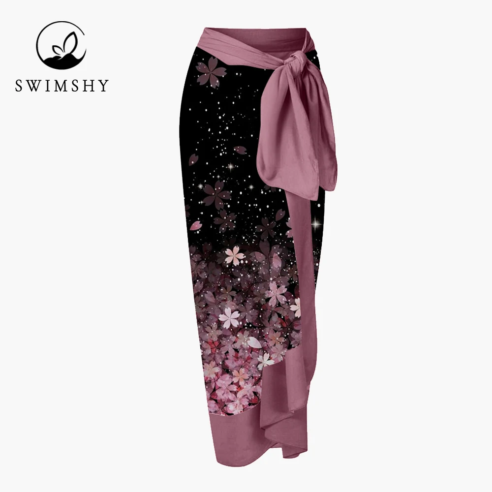 2023 New Fashion Bikinis V-neck Floral Gradient Print One-piece Swimsuit Chic Lace Up Swimwear Summer Beachwear Backless Holiday