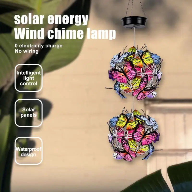 

Solar Garden Lamp Lawn Lamp Outdoor Waterproof Ground Lamp Decoration Ground Plug Light Garden Layout Wind Chime Light Dropship