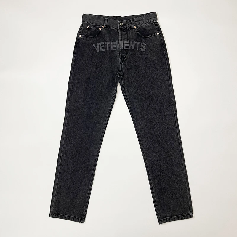 

Свободные джинсы с вышитым логотипом для мужчин и женщин, прямые джинсовые брюки 1:1