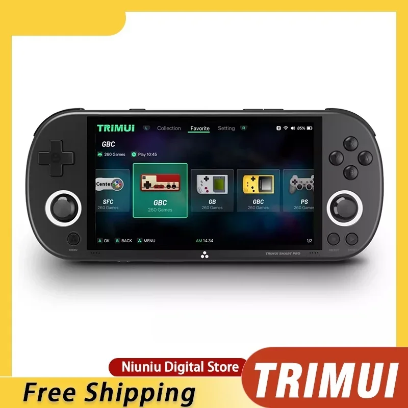 Фото Ретро видео игровая консоль TRIMUI SmartPro, ретро аркадная игровая консоль HD 4,96 дюймов ips экран, система Linux, 26 эмуляторов в подарок №1