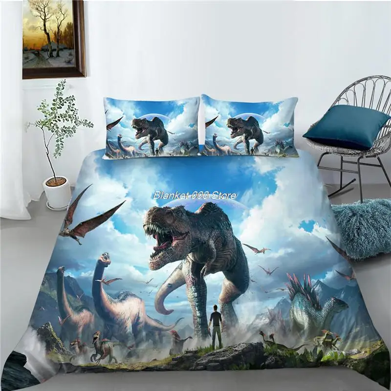 

Queen Bedding Set Animals Printed Duvet Cover Sets Boys Girls Room Bedclothes Dinosaur Printing Bedroom Decorations