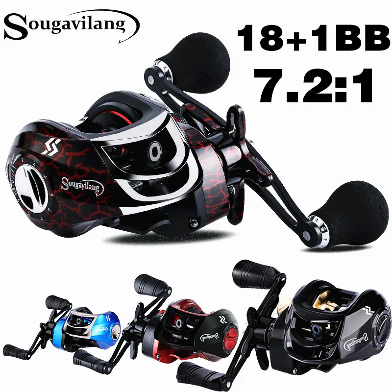 

Катушка для заброса приманки Sougayilang, 18 + 1 шарикоподшипник, 7,2: 1, высокая скорость, антикоррозийная Алюминиевая катушка, кастинговая катушка, ...