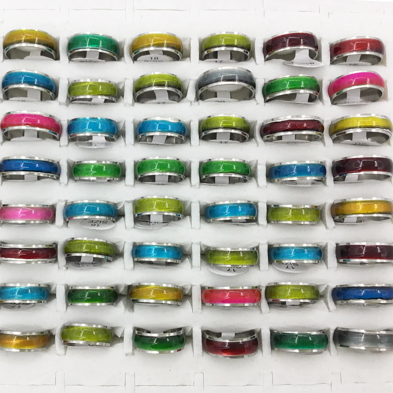 

Wholesale 20/50Pcs/Lot Stainless Steel Rings For Men Women Vintage Classic Solid Color Mixed Finger Accessories Charm Jewelry