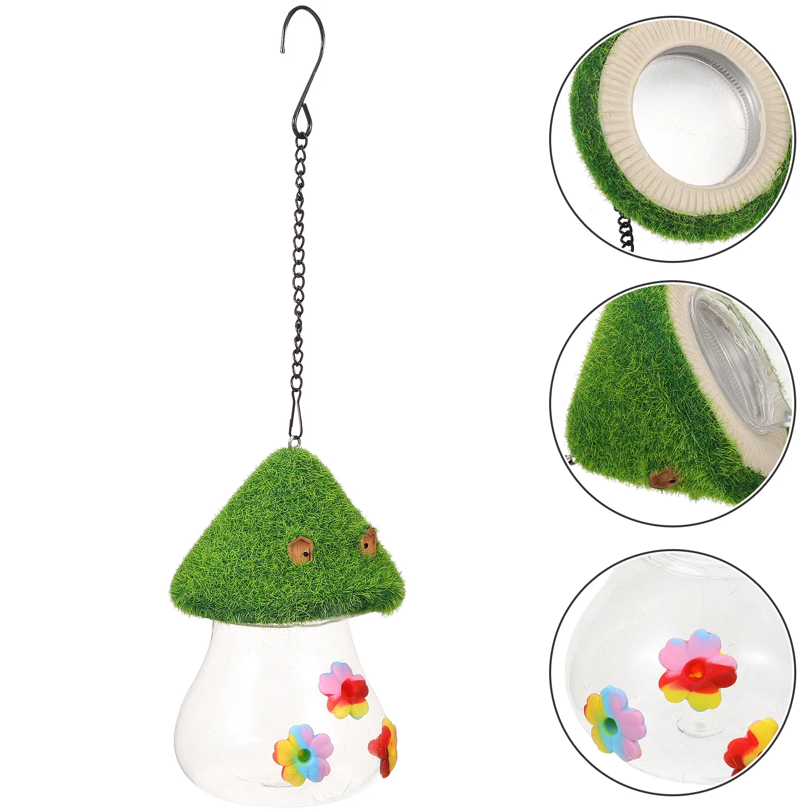 

Hummingbird Water Feeder Mini Hanging Outdoor Mushroom Hut Feeders Type Pp Adorable