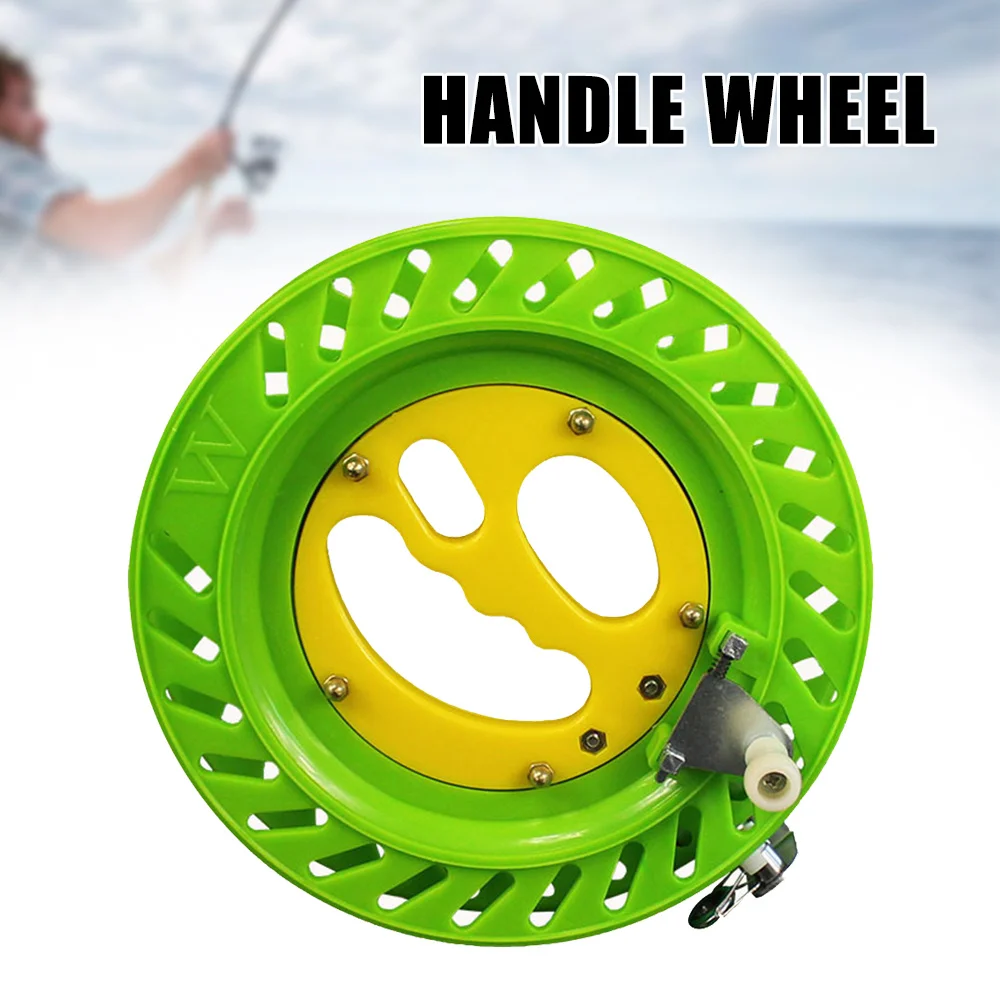 Handlebar Reels Fishing Tackle Supplies Green Yellow Folding Wire Reel For Fishing
