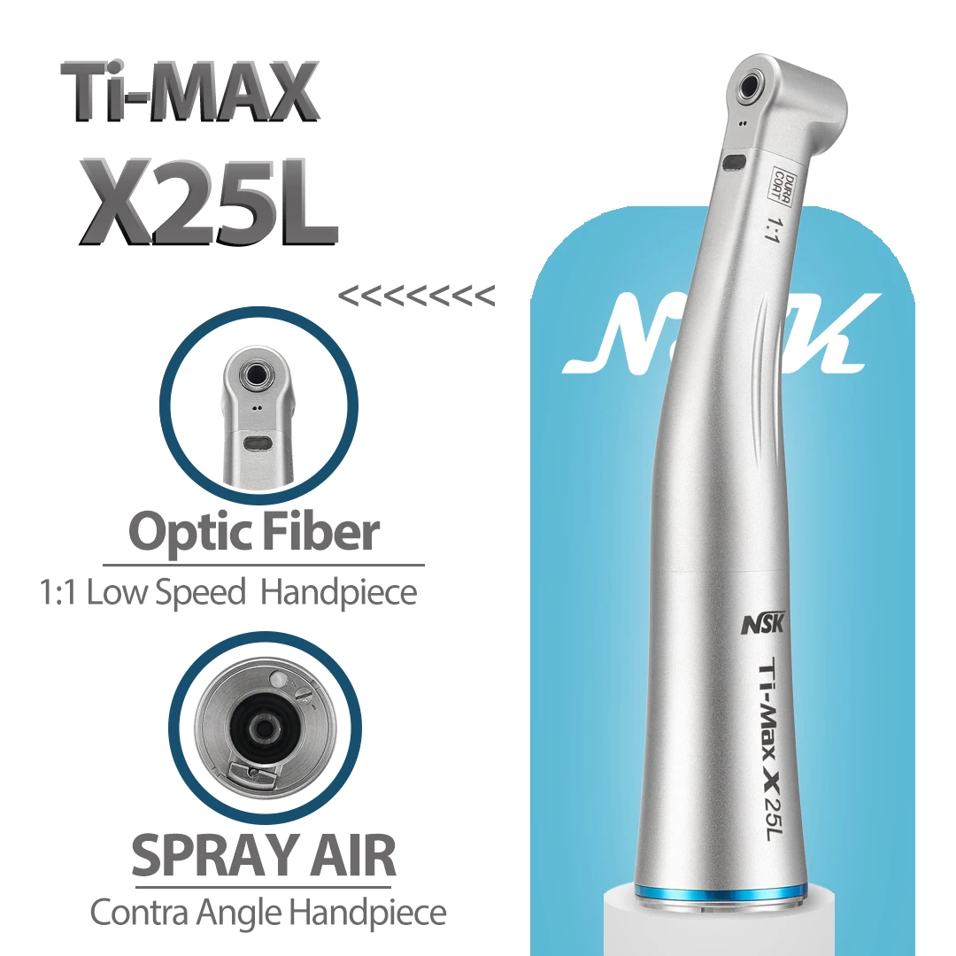 NSK Ti-MAX X25L Стоматологический 1:1 с прямым приводом оптоволоконный спрей воздушный