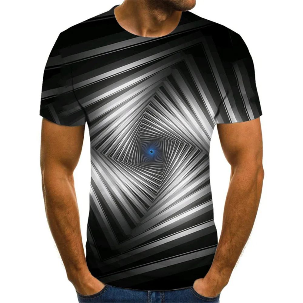 

2021 New Three-Dimensional Graphic T-shirt Men's Casual Tops Fun 3D Men's T-shirt Summer O-Neck Shirt Plus Size Streetwear