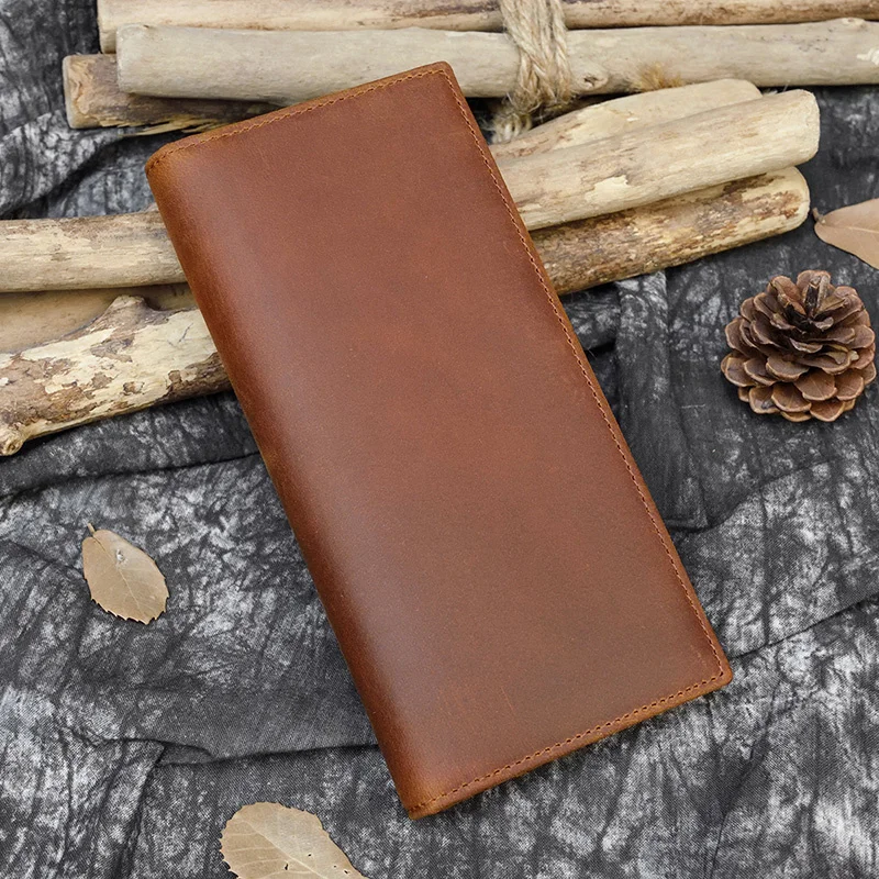 

Newsbirds Leather Long Wallet Brand Designer Cowhide Wallets New Arrival Cow Leather Birthday Gift Purse For Man Father Husband
