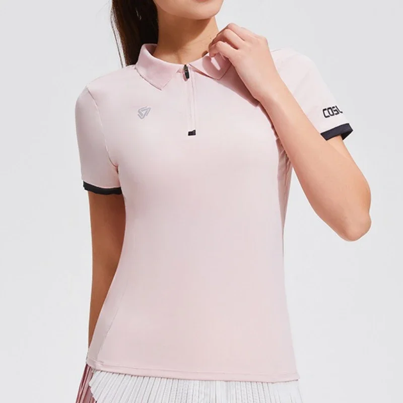 Фото Summer New Sports Tops Women quick-drying Breathable Fitness T-shirt Tennis Golf Short-sleeved Polo Shirt  badminton shirts №2