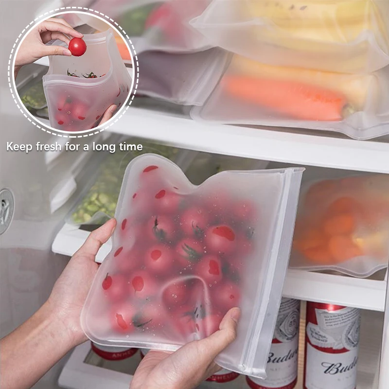 Многоразовые силиконовые пакеты и контейнеры для хранения пищевых продуктов