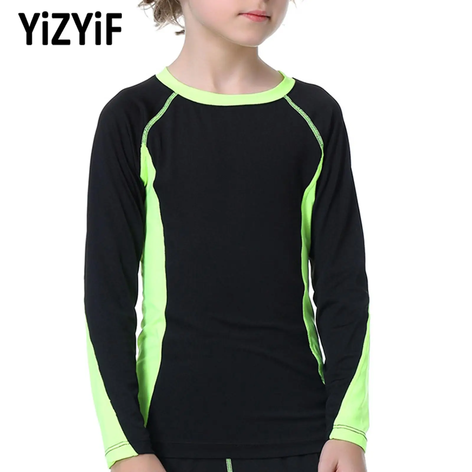 

Kids Boys Long Sleeve T-shirts Sports Running Thermal Underwear Exercise Training Undershirt Children Casual Shirts Daily Wear