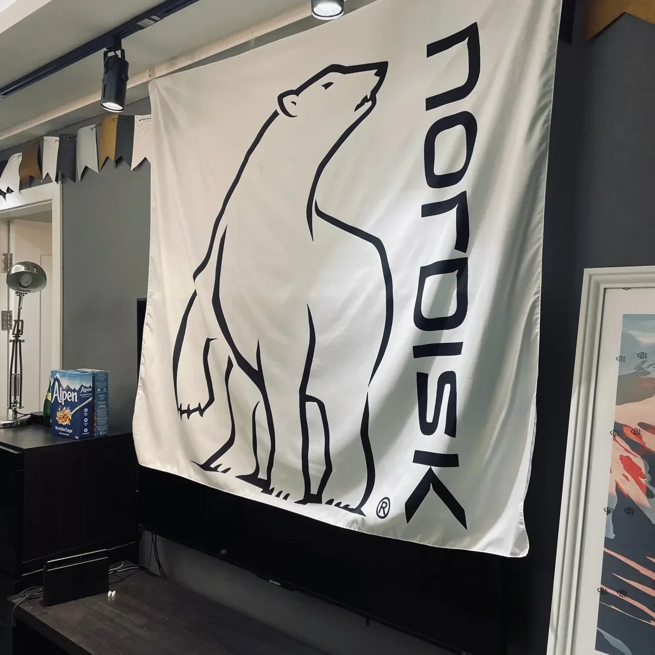 Домашний декор настенная подвеска белый медведь принт домашний гостиная