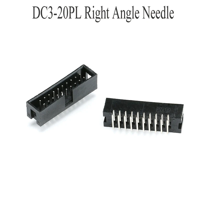 

10 шт. DC3 Dip 20-контактные игольчатые разъемы с прямым углом, разъем с двумя отверстиями, Штекерный разъем, шаг коробки Idc 2,54 мм