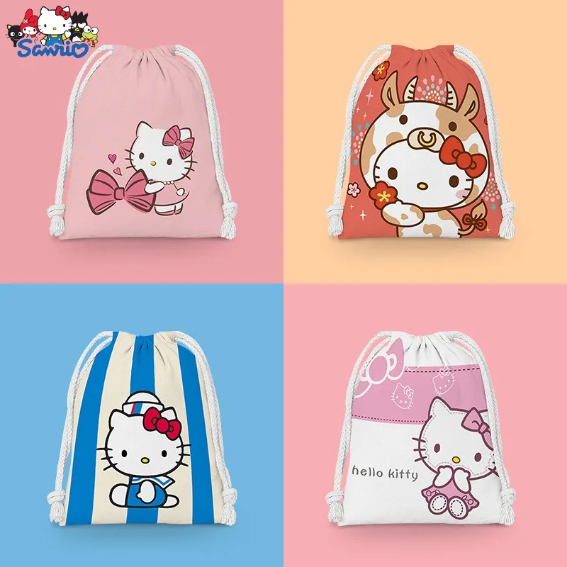 

Sanrio Kawaii сумка для хранения Hello Kitty Kuromi Mymelody Cinnamoroll аниме мультфильм Карманный шнурок портативная косметичка