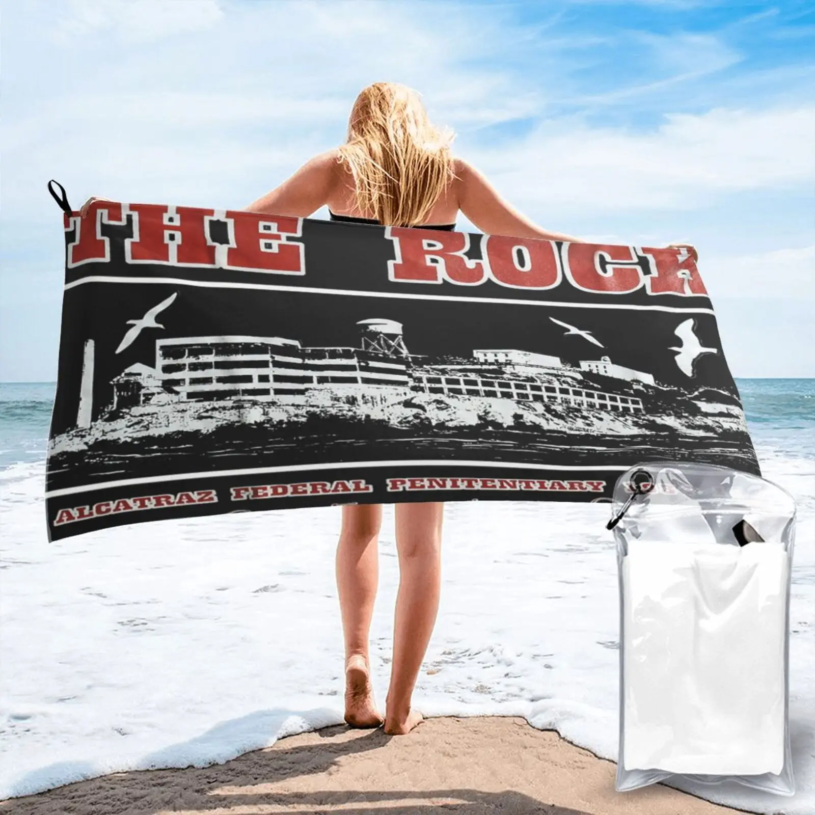 

Пляжное полотенце Alcatraz The San, махровое полотенце для дома и ванной, Большое пляжное полотенце для душа и ванны