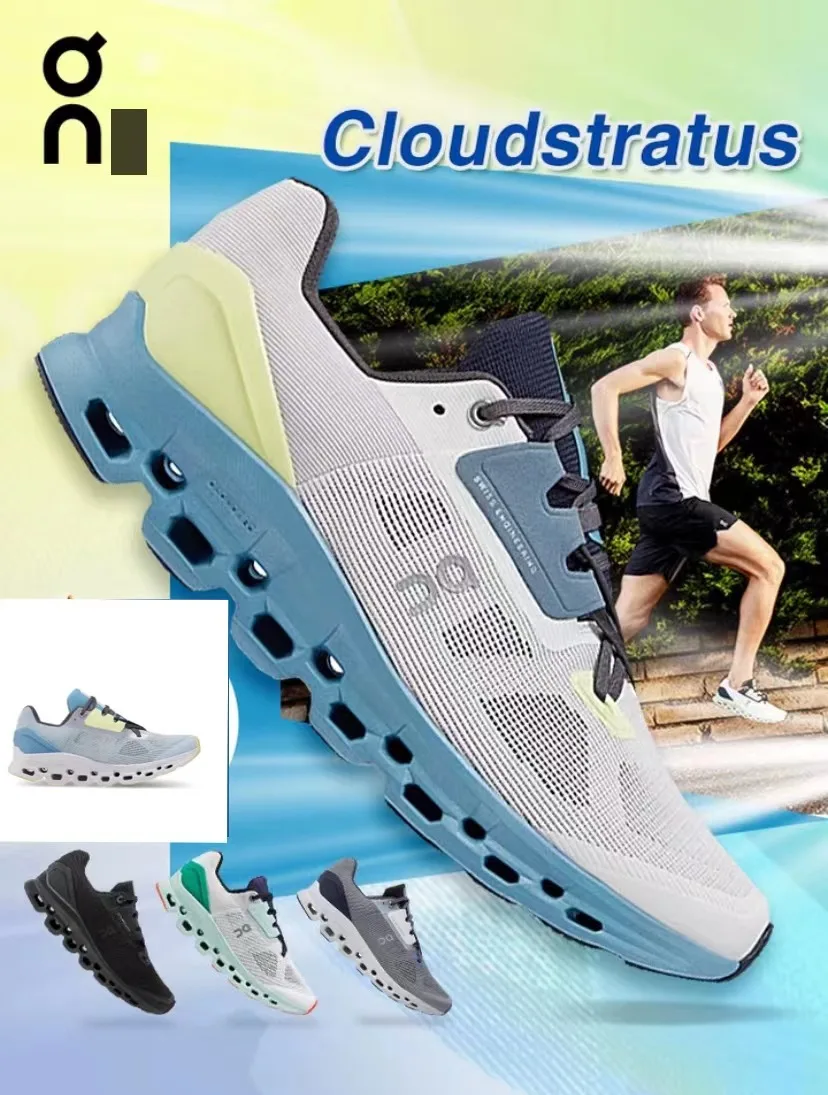

New Original On Cloudstratus 2 Shock-absorbing Breathable Stable Support Running Sneakers Spring Autumn Men Women Sport Shoes