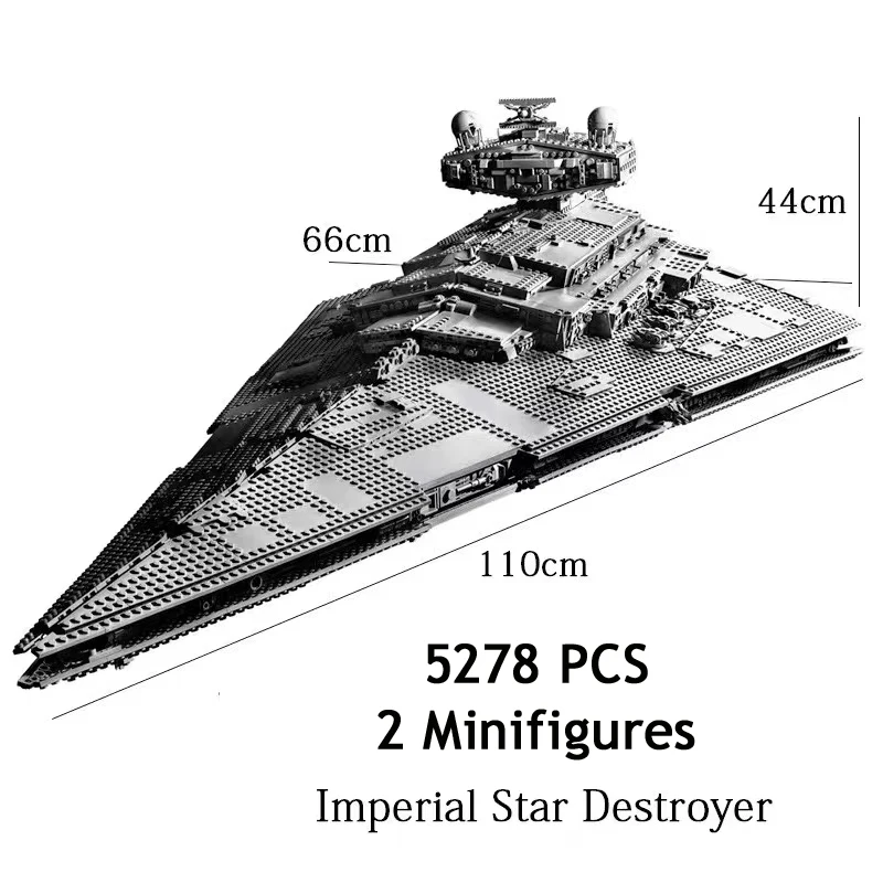 IN STOCK UCS 81098 75252 MOC Imperial Star Destroyer Plan movie wars Building Blocks Bricks christmas gift Toys 05027 5278PCS