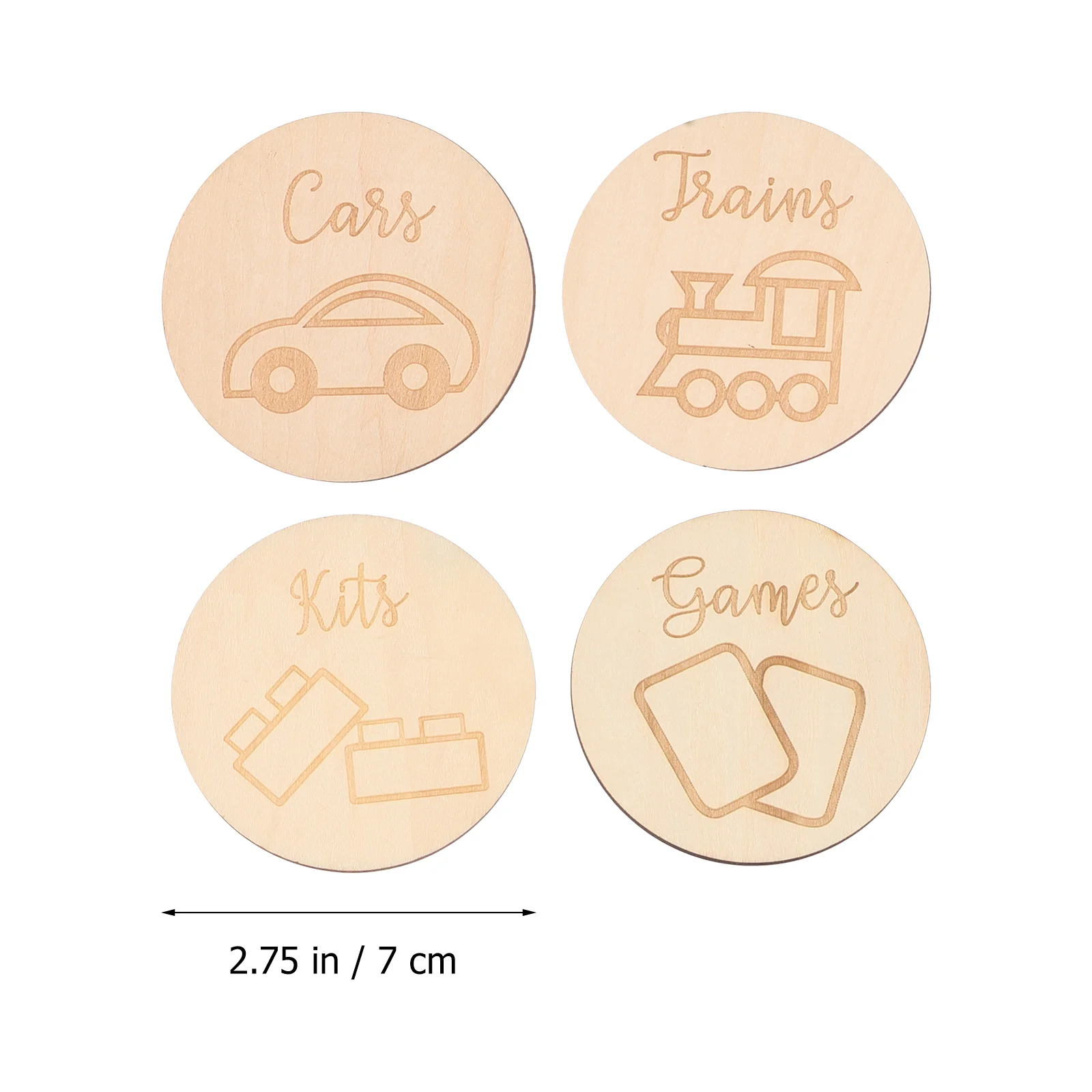 16 шт. деревянные круглые наклейки-органайзеры для игрушек