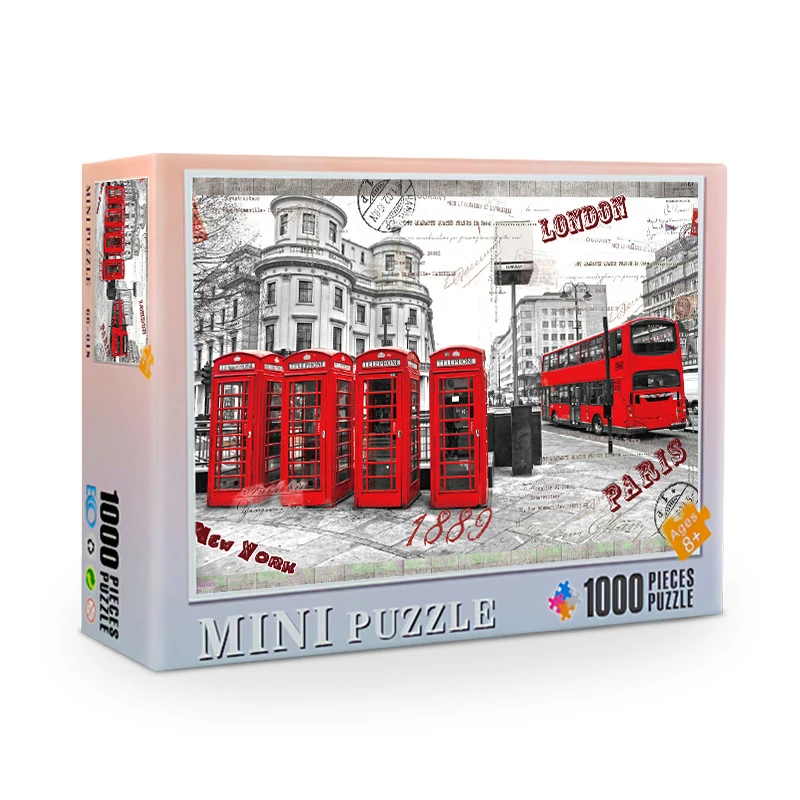 

Мини-пазл для взрослых, 1000 шт., Лондонская образовательная игрушка, Подарочная бумажная картинка-загадка 26x38 см, дешевая оптовая продажа